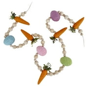 YUEHAO Wreath Easter Banner Bunny Garland Carrot Garland Carrot Decor Carrot Beaded Garland Pendant Easter Decorative Orange